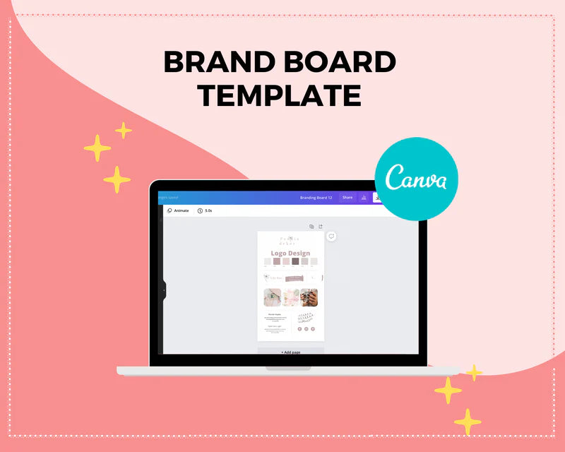 Canva Brand Kit Template | Mini Brand Board Template | Commercial Use