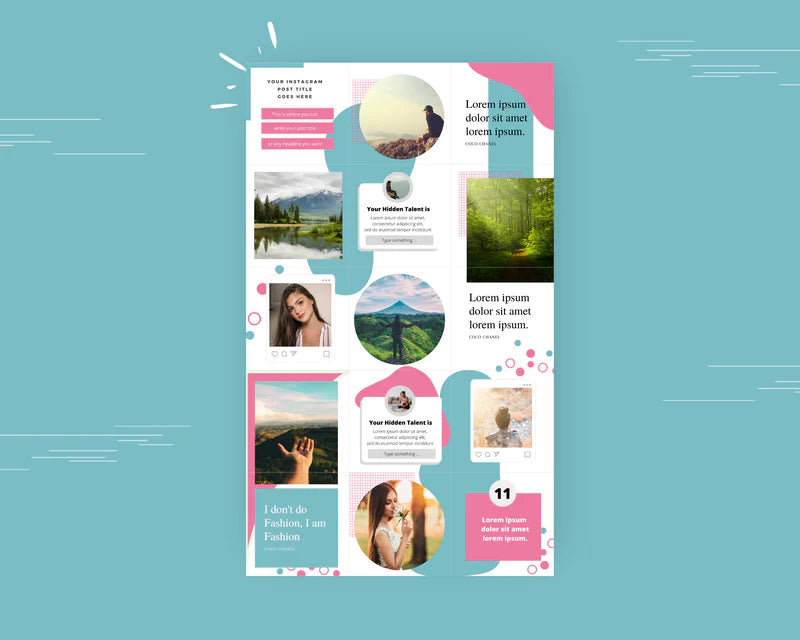 Instagram Puzzle Feed | Instagram Branding Kit | Instagram Layout | IG Grid Canva Templates 15 Posts