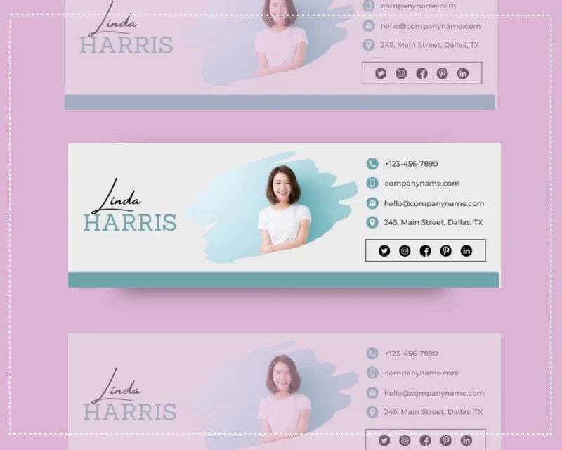 Email Signature Template | Gmail Signature Design | Editable Canva Signature Design