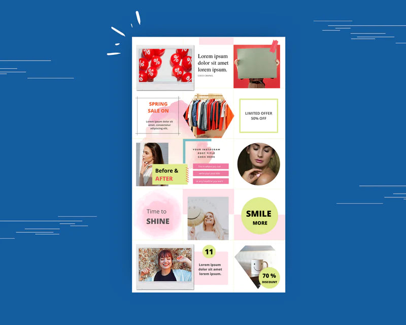 Instagram Puzzle Feed | Instagram Branding Kit | Instagram Layout | IG Grid Canva Templates 15 Posts