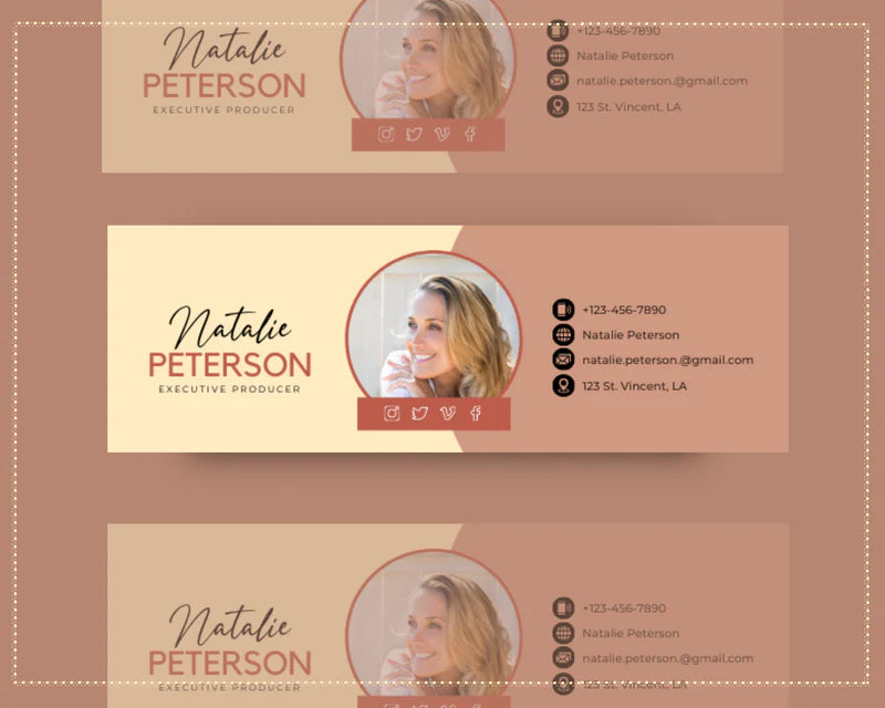 Email Signature Template | Gmail Signature Design | Editable Canva Signature Design