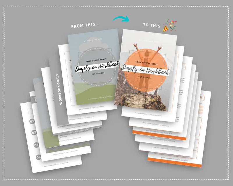 Modern Workbook Canva Templates, Worksheets Template, Commercial Use