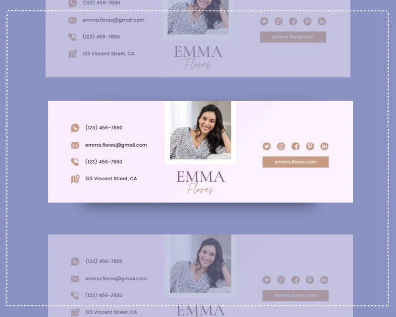Email Signature Template | Gmail Signature Design | Editable Canva Signature Design