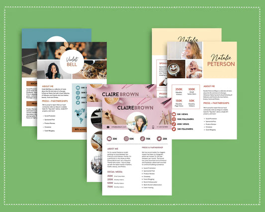 Bundle of 11 Media Kits | Instagram Influencer | Blogger | Media Press Kit | Commercial Use