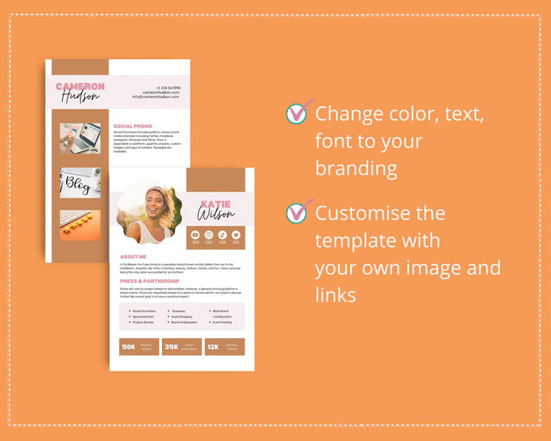 Brown Media Kit Template | Media Press Kit | Canva Template | Commercial Use