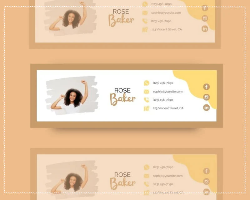 Email Signature Template | Gmail Signature Design | Editable Canva Signature Design