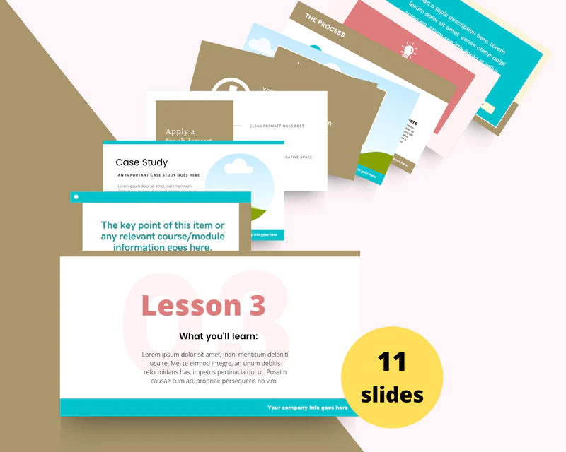 Mini Course Slide Deck for Coaches | Colorful Slide Presentation | Masterclass Slide Templates | eCourse Canva Slides