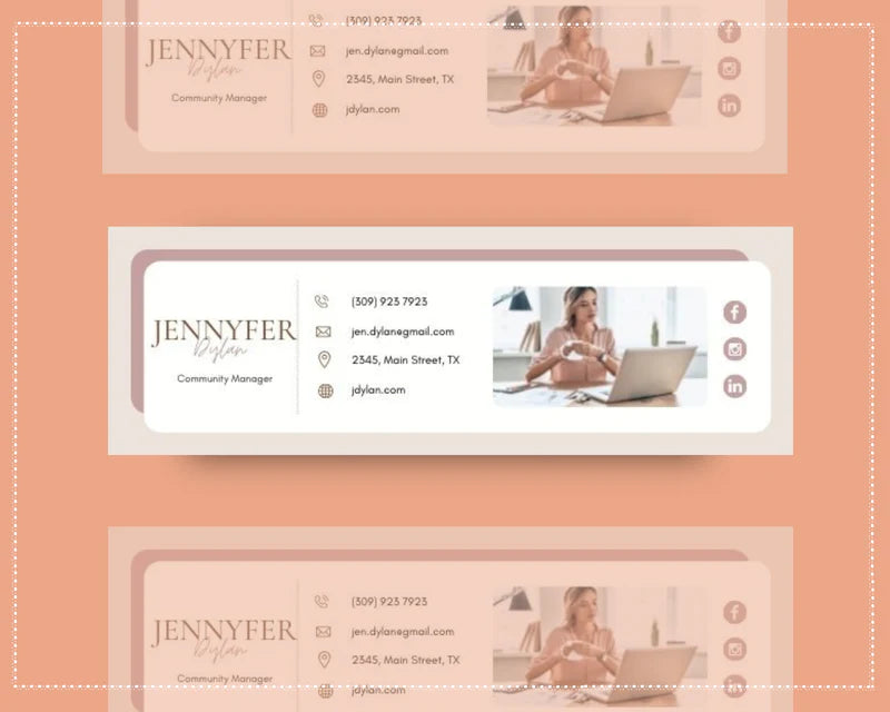 Email Signature Template | Gmail Signature Design | Editable Canva Signature Design