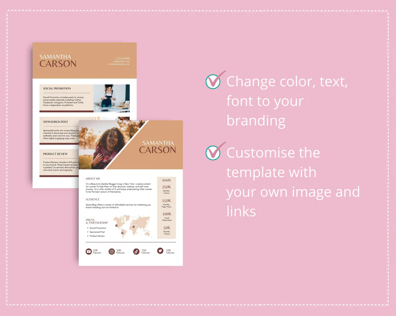Media Kit Template | Media Press Kit | Canva Template | Commercial Use