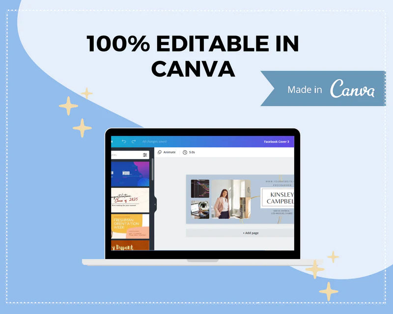 Facebook Timeline Cover Templates, Winter Facebook Banner in Canva