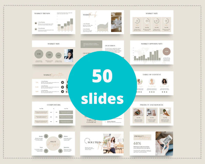 Business Plan Slide Deck Presentation | Startup Slide Deck in Canva | Commercial Use