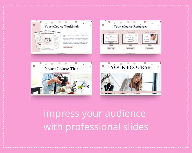 Slide Deck Webinar Course, Webinar Presentation, Course Creator, e-Course Template