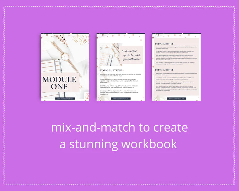Course Workbook Template, Pink Canva Template, eCourse workbook, Checklist Template