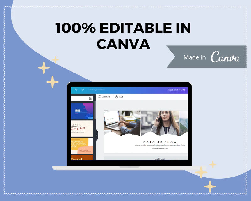 Facebook Timeline Cover Templates, Personal Brand Facebook Banner in Canva