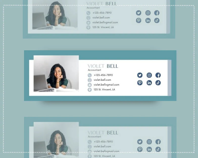 Email Signature Template | Gmail Signature Design | Editable Canva Signature Design