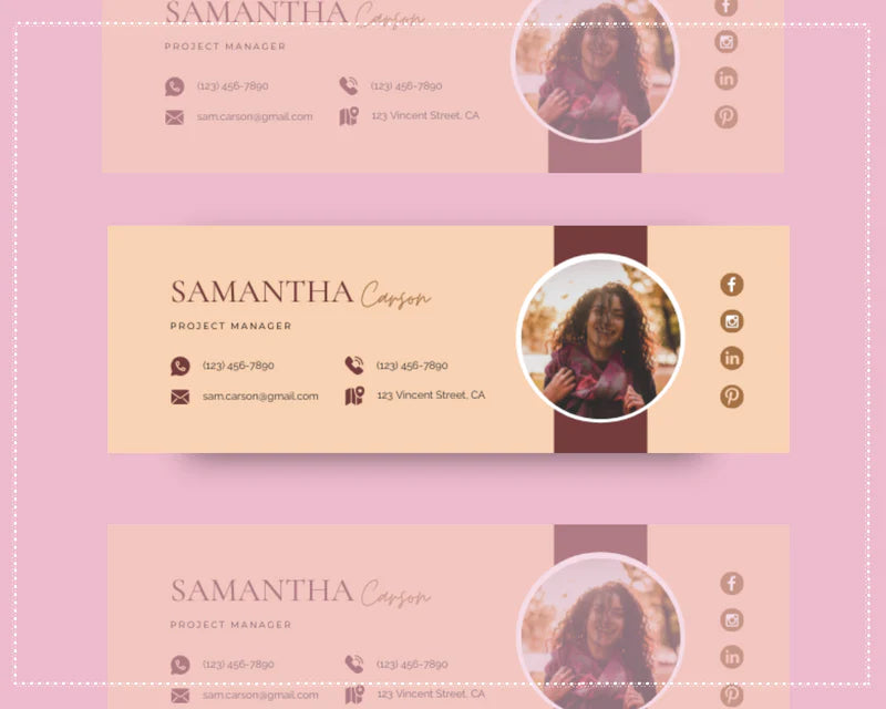 Email Signature Template | Gmail Signature Design | Editable Canva Signature Design
