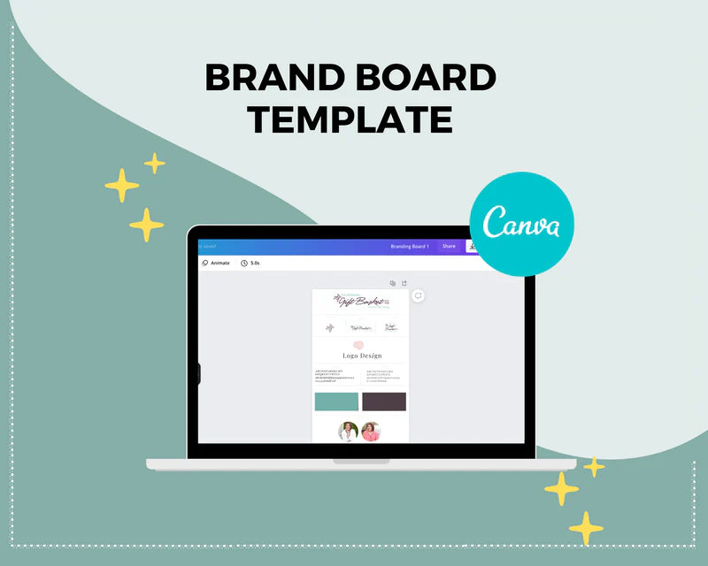 Canva Brand Kit Template | Mini Brand Board Template | Commercial Use