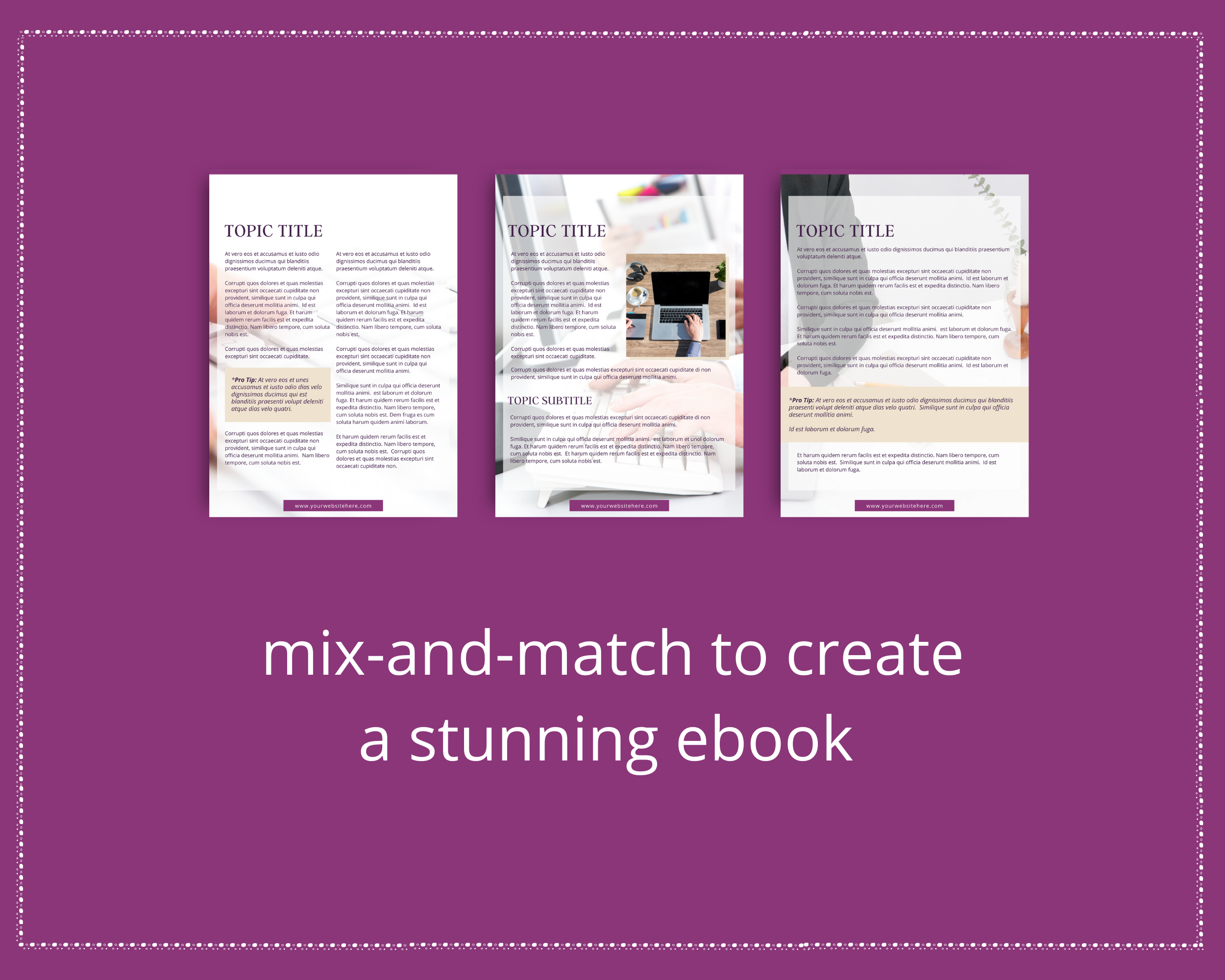 Plum Canva Ebook Template, Editable Canva Template, 31 page Ebook Template | A4 Size