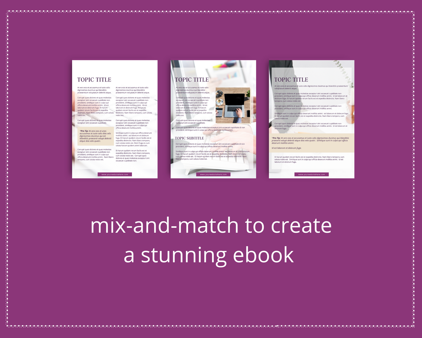 Plum Canva Ebook Template, Editable Canva Template, 31 page Ebook Template | A4 Size