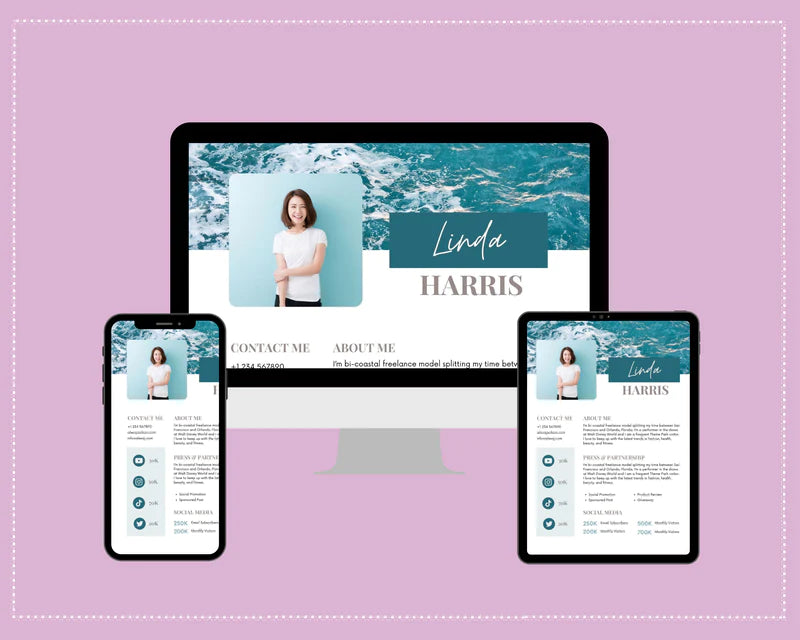 Turquoise Media Kit Template | Media Press Kit | Canva Template | Commercial Use