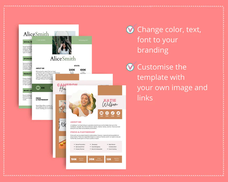 Bundle of 11 Media Kits | Instagram Influencer | Blogger | Media Press Kit | Commercial Use