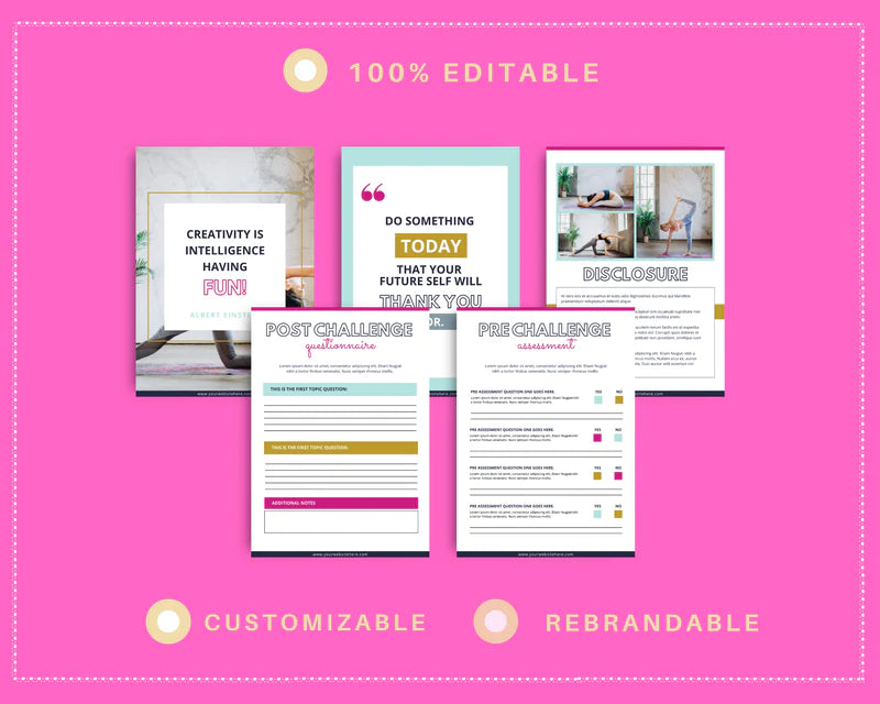 Colorful Challenge Template Canva Template, Daily Challenge, Commercial Use
