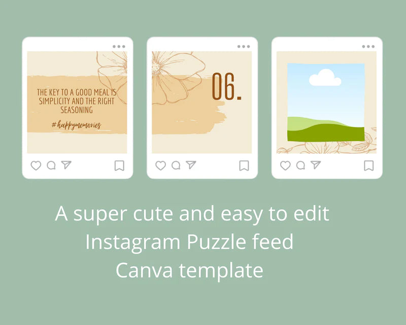 Instagram Puzzle Feed | Instagram Branding Kit | Instagram Layout | IG Grid Canva Templates 18 Posts