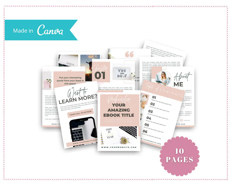 Canva Mini Ebook Template, Editable Canva Template, Boho Mini Ebook Template | US Letter Size