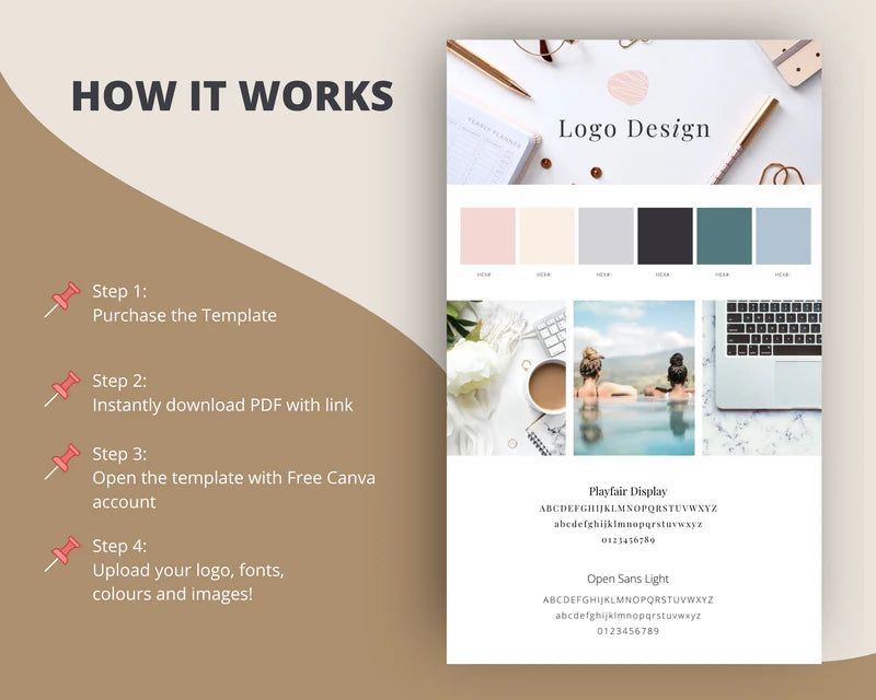 Canva Brand Kit Template | Mini Brand Board Template | Commercial Use