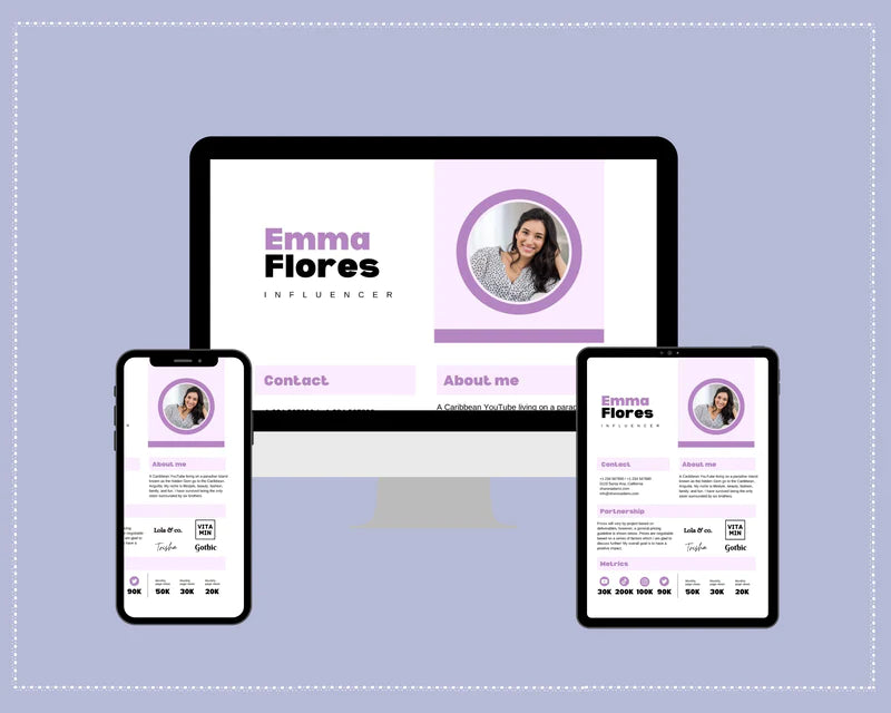 Purple Media Kit Template | Media Press Kit | Canva Template | Commercial Use