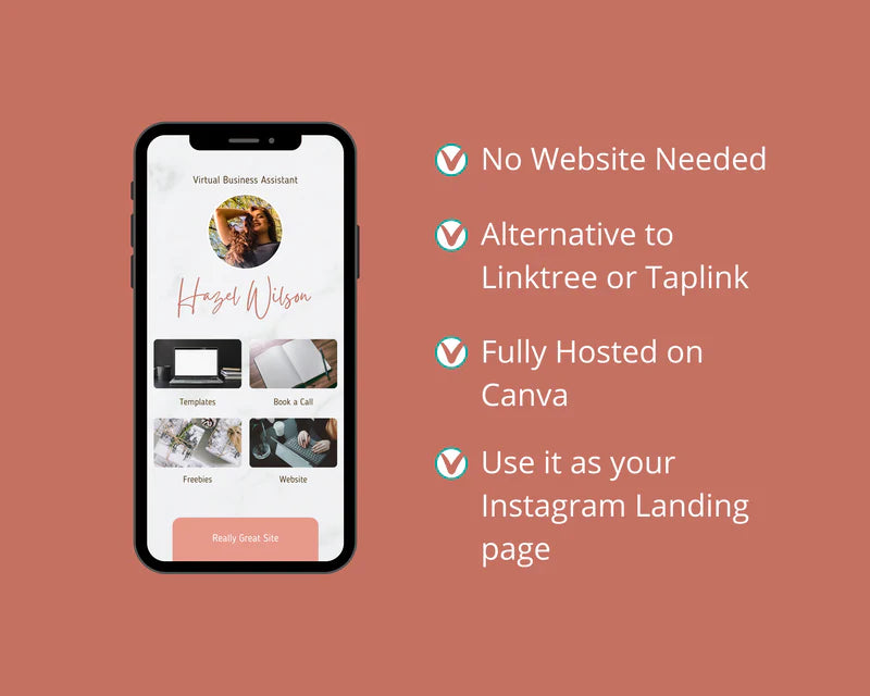 Instagram Link in Bio in Canva | IG Landing Page | Instagram Website | Commercial Use