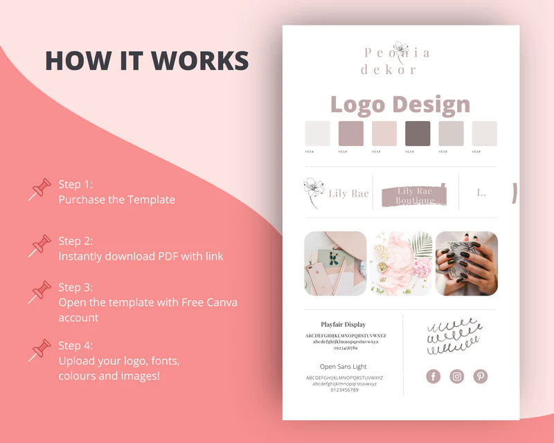 Canva Brand Kit Template | Mini Brand Board Template | Commercial Use