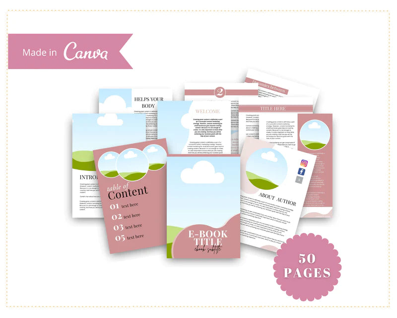 Canva Ebook Template, Editable Canva Template, 31 page Ebook Template | A4 Size