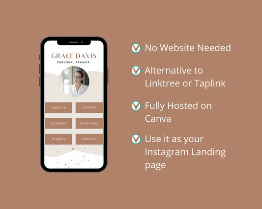 Instagram Link in Bio in Canva | IG Landing Page | Instagram Website | Commercial Use