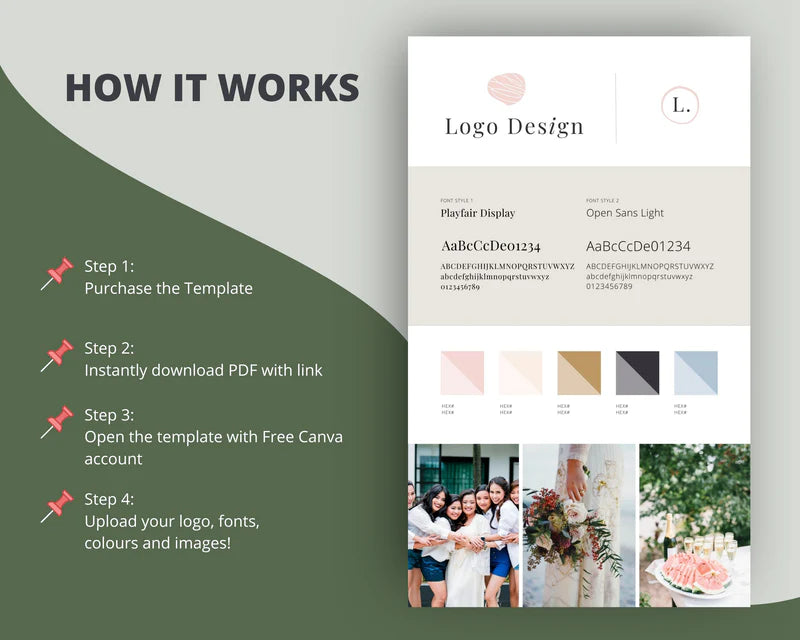 Canva Brand Kit Template | Mini Brand Board Template | Commercial Use