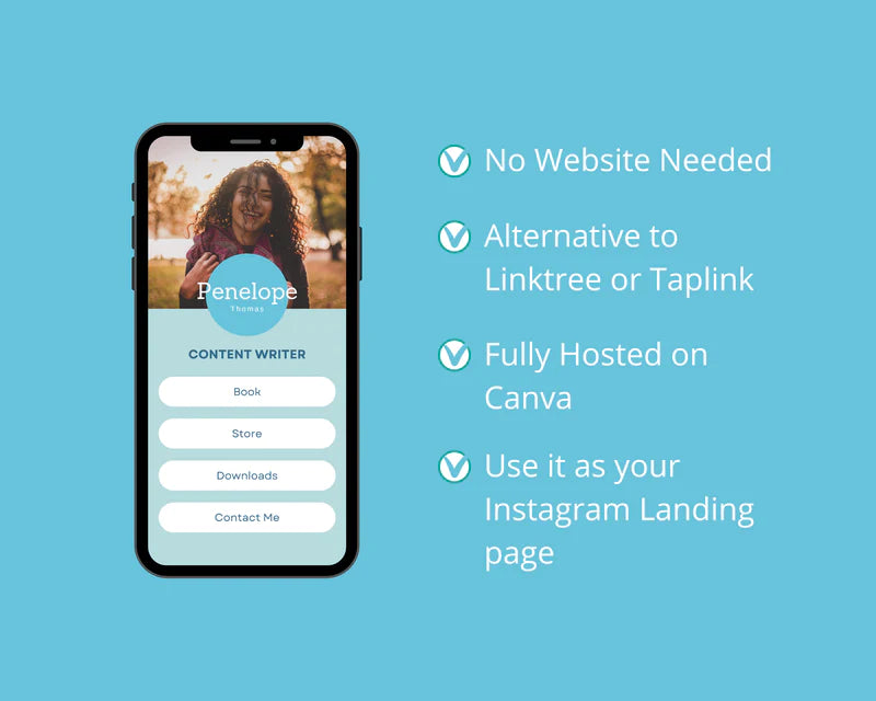 Instagram Link in Bio in Canva | IG Landing Page | Instagram Website | Commercial Use