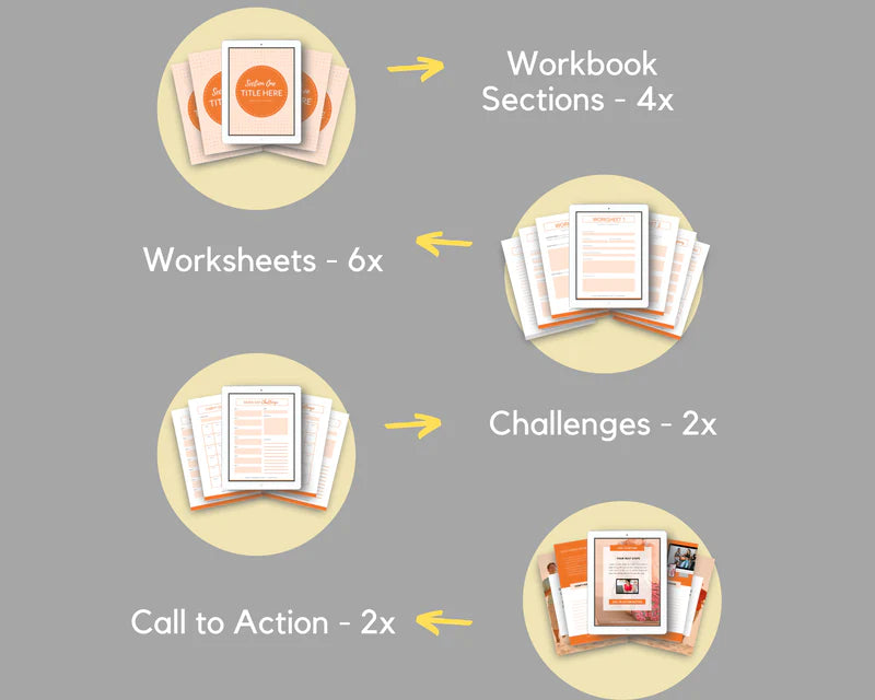 Modern Workbook Canva Templates, Worksheets Template, Commercial Use