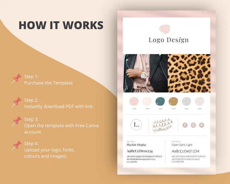Canva Brand Kit Template | Mini Brand Board Template | Commercial Use