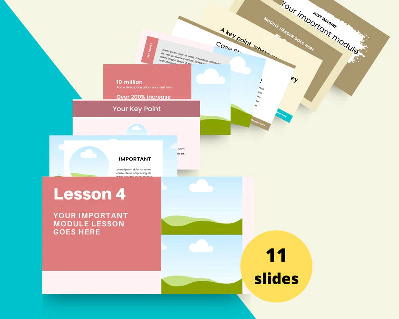 Mini Course Slide Deck for Coaches | Colorful Slide Presentation | Masterclass Slide Templates | eCourse Canva Slides