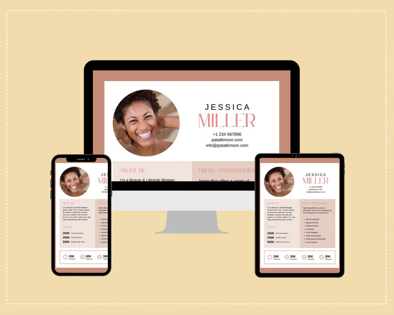 Media Kit Template | Media Press Kit | Canva Template | Commercial Use