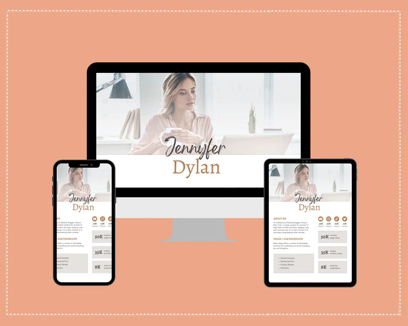 Media Kit Template | Media Press Kit | Canva Template | Commercial Use