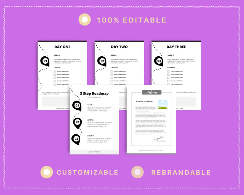 3 Day Challenge Template Canva Template, Daily Challenge, Commercial Use
