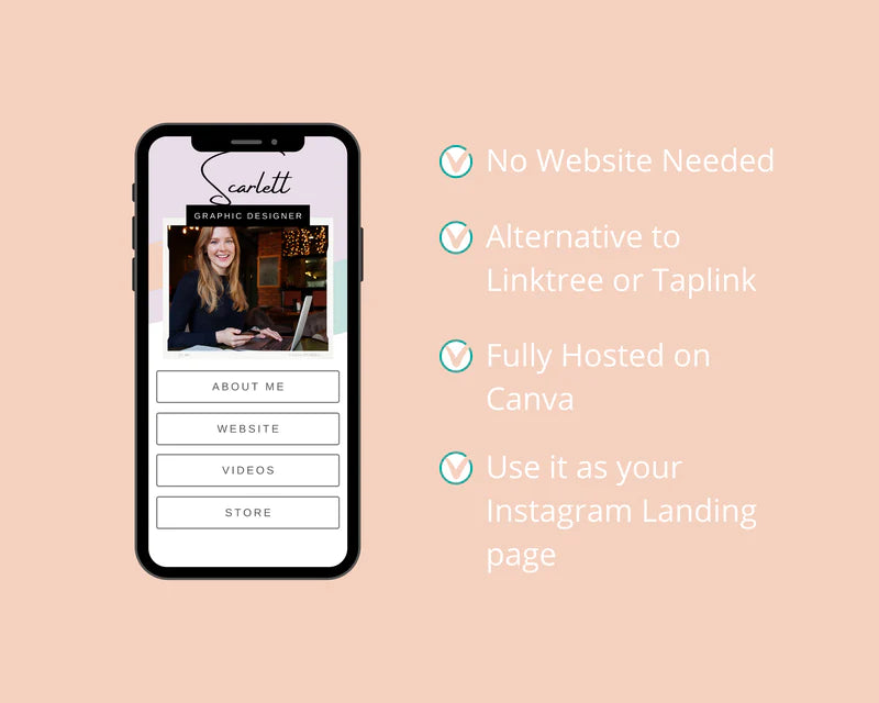 Instagram Link in Bio in Canva | IG Landing Page | Instagram Website | Commercial Use