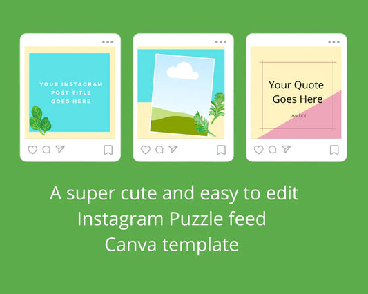 Instagram Puzzle Feed | Instagram Branding Kit | Instagram Layout | IG Grid Canva Templates 15 Posts