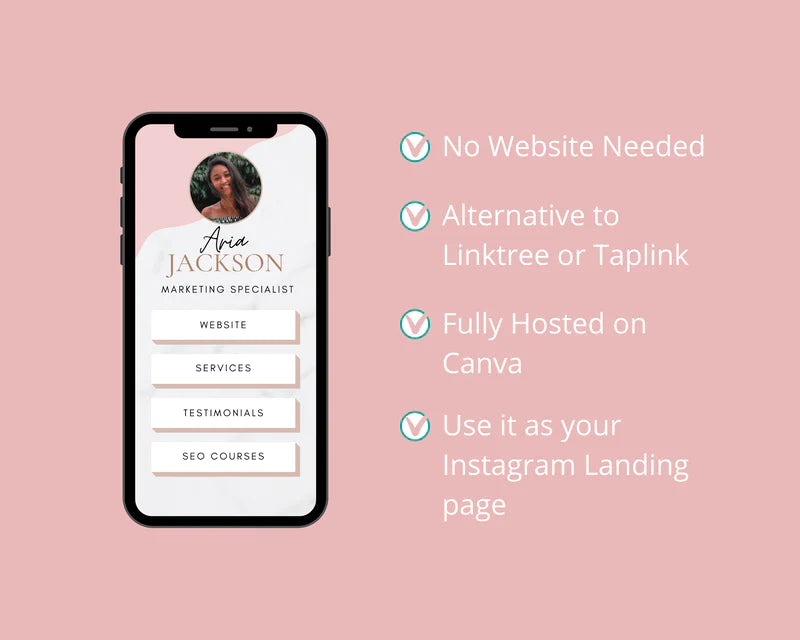Instagram Link in Bio in Canva | IG Landing Page | Instagram Website | Commercial Use