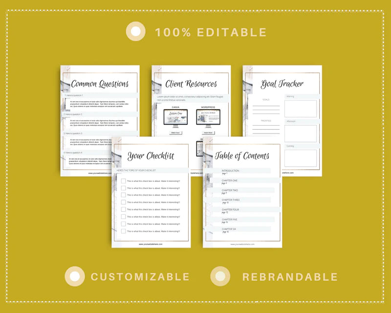 Gold Client Welcome Pack in Canva, Client Welcome Kit, Client Onboarding Template