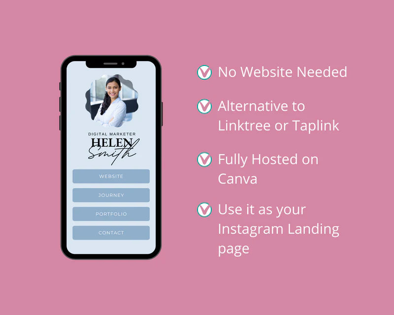 Instagram Link in Bio in Canva | IG Landing Page | Instagram Website | Commercial Use