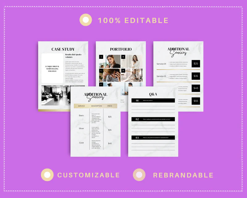 Pricing and Services Template | Canva Template | Coaching Client Packet | Commercial Use