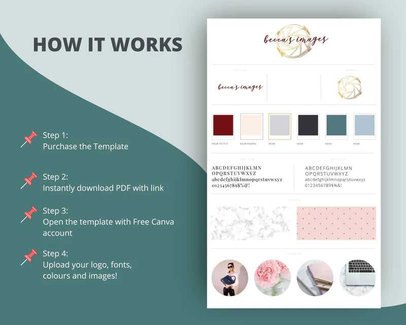 Canva Brand Kit Template | Mini Brand Board Template | Commercial Use