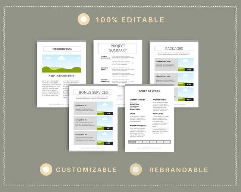 Proposal Template in Canva | Project Pitch | Proposal Template | Commercial Use